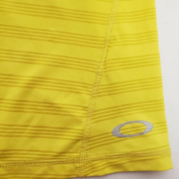 Oakley Womens Medium Tank Top Sleeveless Shirt Stiped Yellow Scoop Neck Stretch - Picture 6 of 10